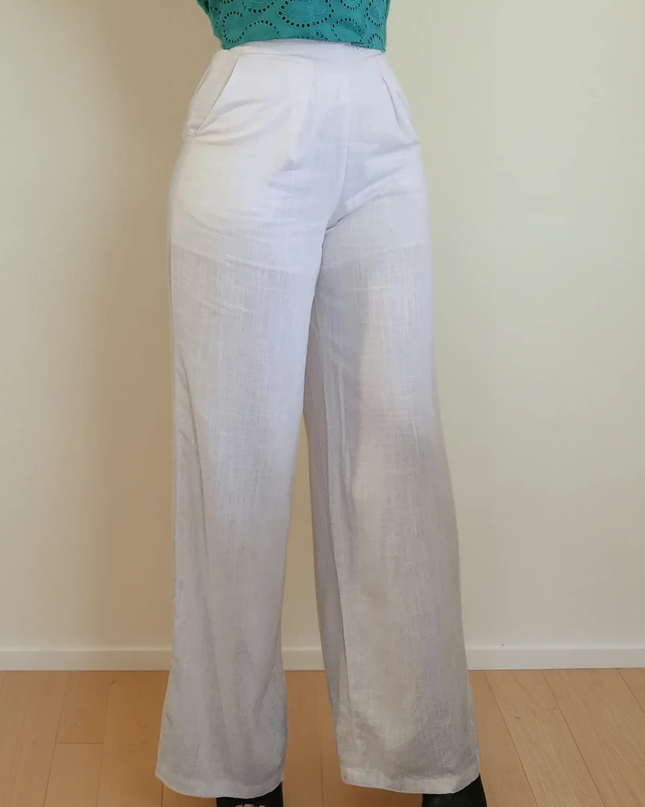 limited edition white trousers with coton lining