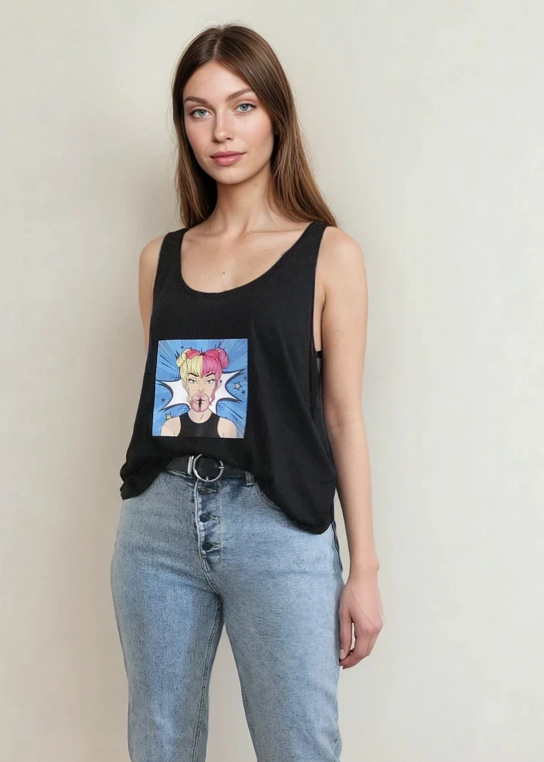 Sleeveless Bubblegum top