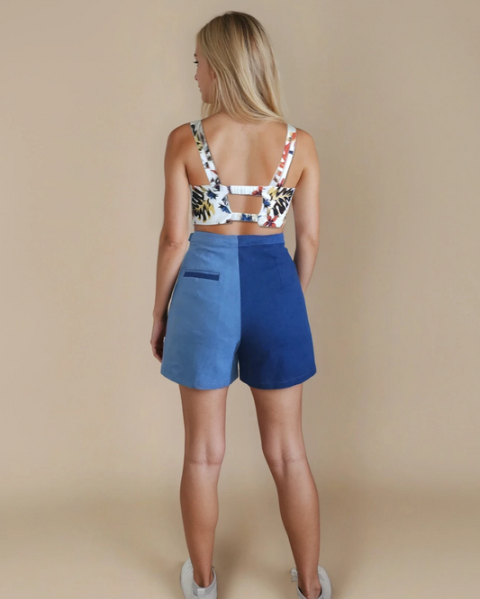 Jean short view from the back