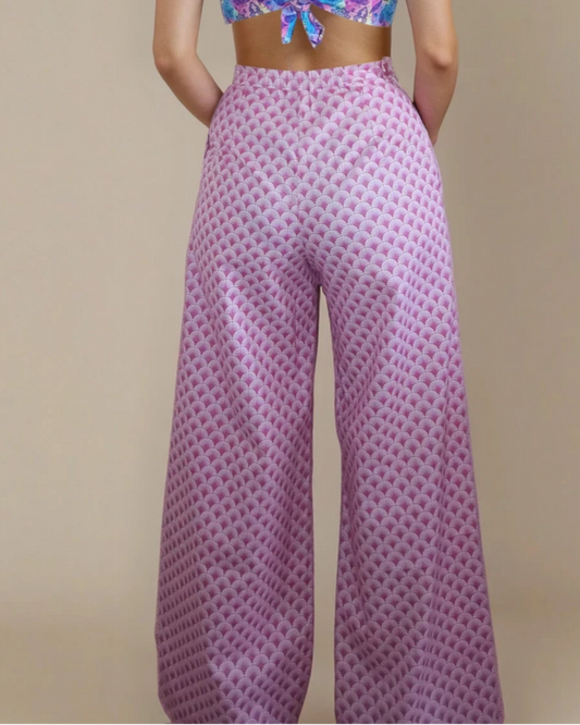 Pantalon éventail motif