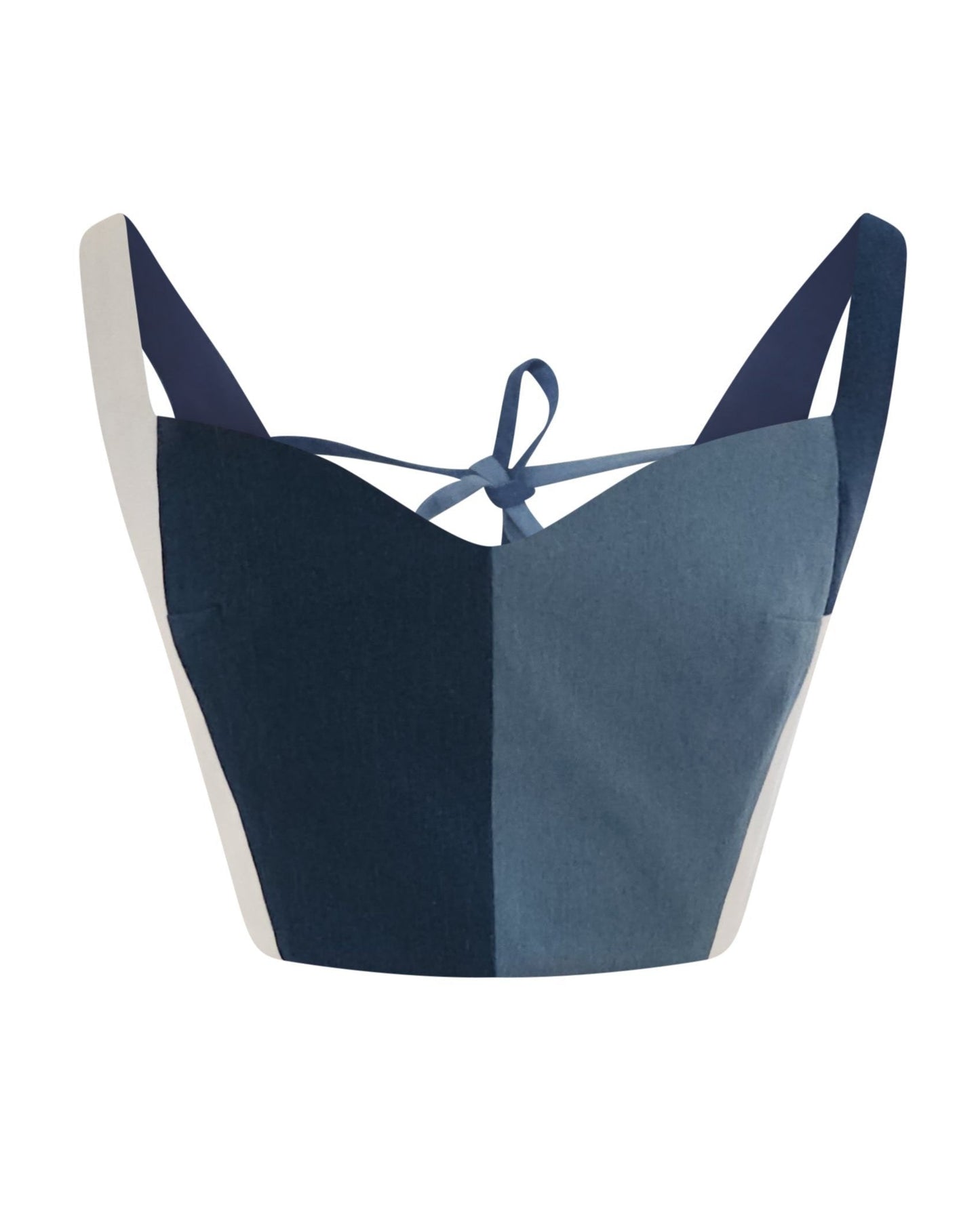 Handmade short-length top with an open back,