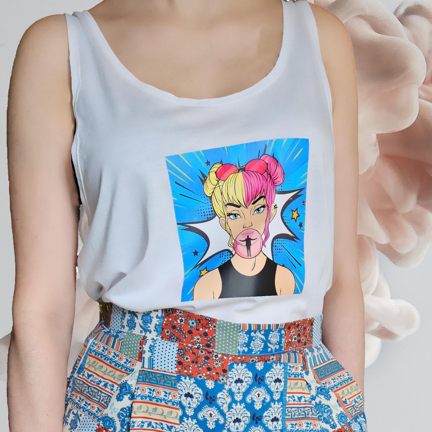 Sleeveless Bubblegum top