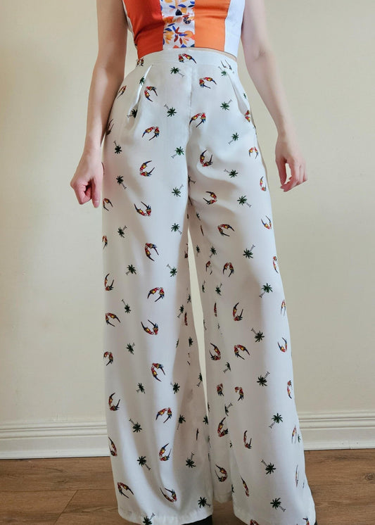 Pantalon à motif perroquet