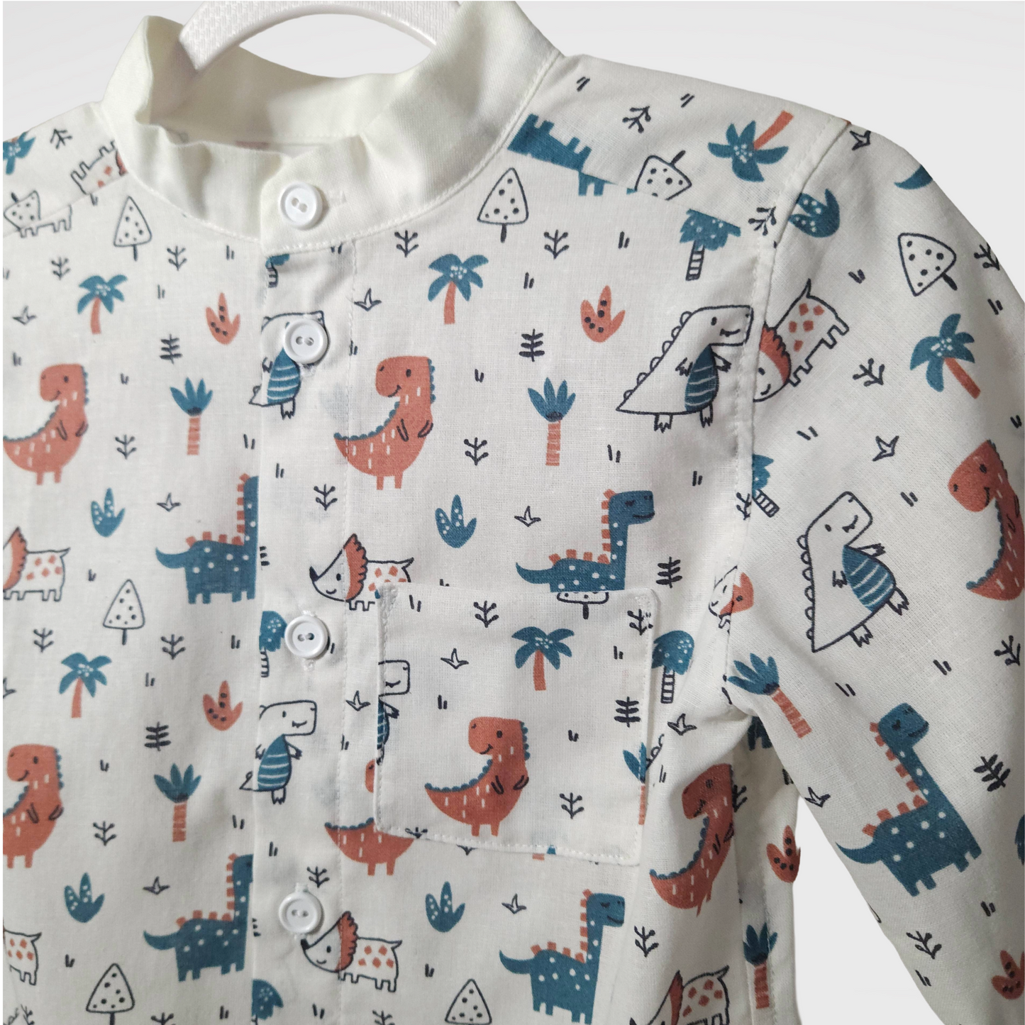 Close up look handmade shirt made with cotton fabric