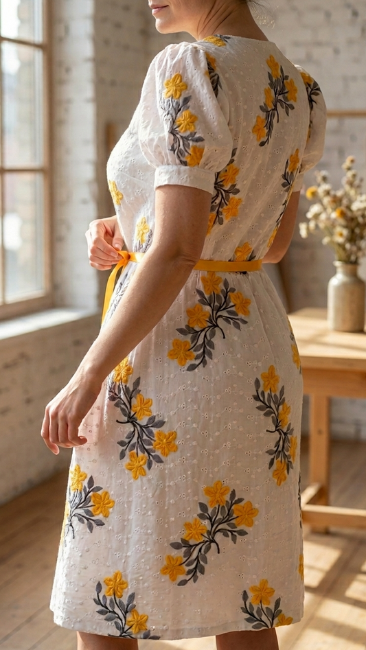 Daffodil embroidered dress