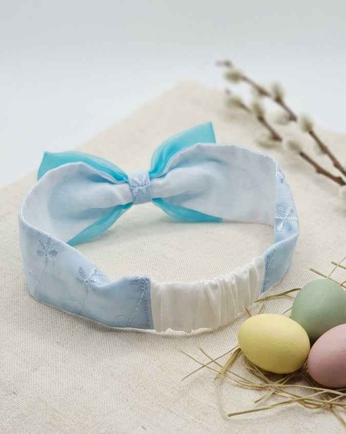 Baby Blue Bow Headband