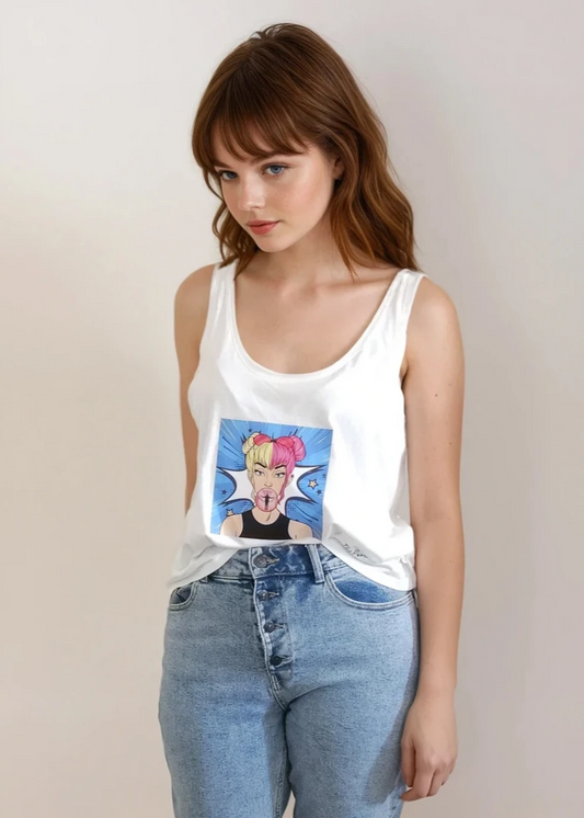 Sleeveless Bubblegum top